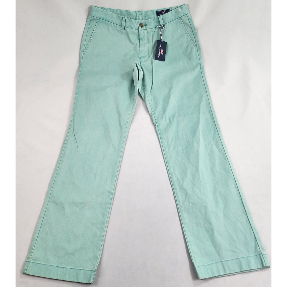 Vineyard Vines Breaker Pants Mens 32x32 Greenwich Green Chino 1P1291 NEW